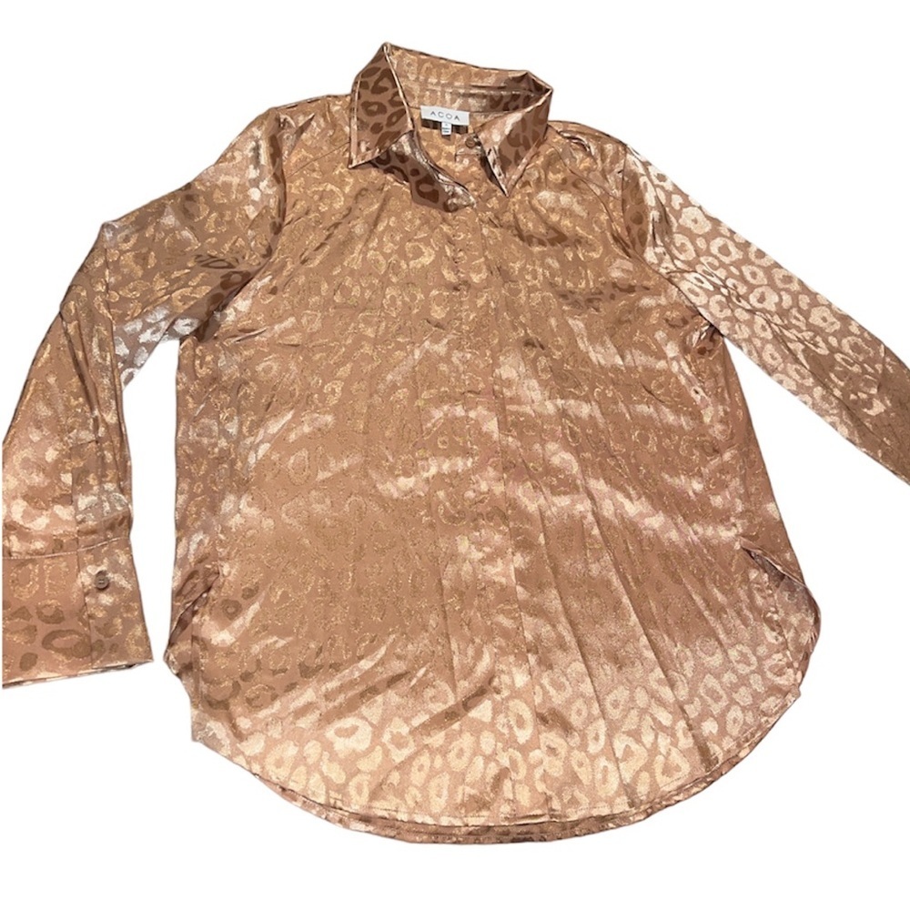 Alcoa Yellow Gold Cheeta Print Long Sleeve Top